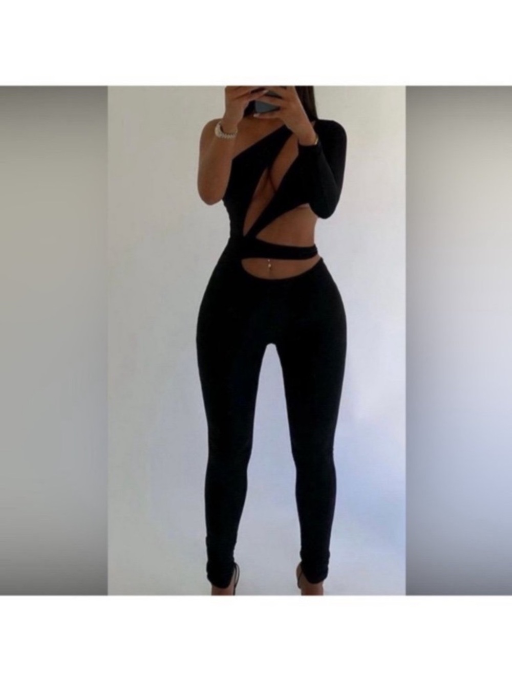 Sexy Asymmetrical Jumpsuit in Black